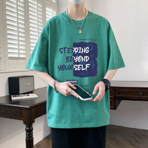 Summer Casual Sportswear Set for Teens Loose Fit Short Sleeve Cotton T-Shirt Male Model Fashionable And Attractive Student Clothes