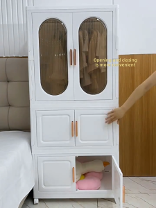 LifeStow Foldable Wardrobe Organizer with Wheels Mobile Storage Cabinet For Clothes Durabox With Wheels Storage Cabinet Babys Clothes