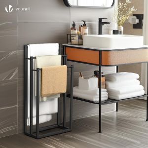 Freestanding Towel Rail 3-Tier Iron Towel Stand Stable Towel Holder Storage for Bathroom