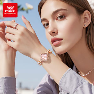 OPK นาฬิกาสำหรับผู้หญิงกันน้ำแบบดั้งเดิมสไตล์เกาหลีสายแฟชั่นหรูหราเพชรสุดหรูสแตนเลสของขวัญสำหรับแฟนสาว