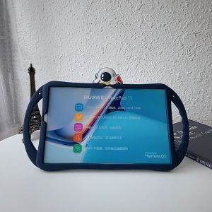Huawei MatePad 11 inch 2021 Softcase Anak Kartun Astronot Casing Stand Standing Mode Grip Handle Skin Kesing Sarung