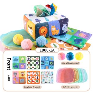 Black and White Visual Stimulation Durable Baby Bedside Cloth Book Teether