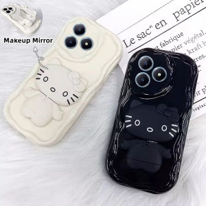 การ์ตูน เคส Case Realme GT 6 GT6T GT Master Edition เทรนด์น่ารักสุดสร้างสรรค์ เคสโทรศัพท์ แฟชั่นสุดสร้างสรรค์ป้องกันการตกกระแทกฝาครอบแบบนิ่มหมุนได้360 ° ขาตั้งกระจกแมว2024