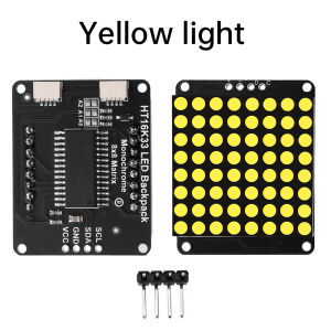 8×8 Matrix Common Cathode LED Dot Matrix Display Module HT16K33 Driver Microcontroller Communication Module I2C Port