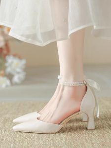 Adjustable No-Install French Skirt Ribbon Anti-Loss High Heel Shoe Laces Non-Slip Ladys Shoes Buckle Straps