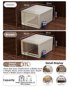 XINGYOU | Transparent Plastic Drawers Home Organizer Large Capacity Clothes Storage Box