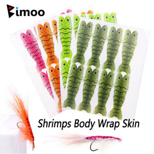 Bimoo 2/4 Sheet Pre-Cut Realistic Shrimps Backing Body Wrap Skin Shrimps Scuds Nymph Fly Tying Material Trout Fishing Lures Bait