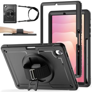 Kids Heavy Duty Shockproof Protective Case with Built-in Pen Holder 360 Rotating Kickstand Hand Strap & Shoulder Belt for Samsung Galaxy Tab S11 Case 11 inch 2025Tab S10 Lite Case