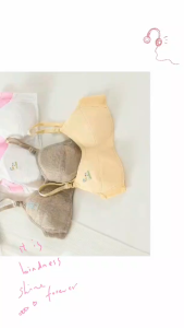 BURSON 3pieces Cute  Design Plain Color Baby Bra Girl Cotton Bra with adjusting Strap 11-14 Yrsold
