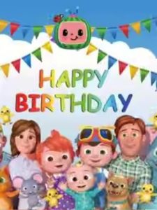 Cocomelon Themed Paper Pull Flag Balloon Cake Topper Set Animation Childrens Birthday Party Decoration Supplies Latex Balloons