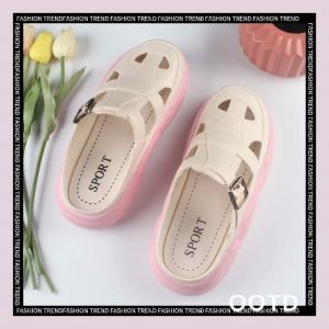 LHSunday ไม่ควรพลาด รองเท้าแตะแฟชั่นผู้หญิง งานน่ารักใส่ใช้งานง่าย ทรงหัวปิดติดตัวแต่ง วัสดุเป็นยางทนทานพื้นนิ่มน้ำหนักกลางๆ ใส่ได้ทุกวันจัดเลยราคาถูก