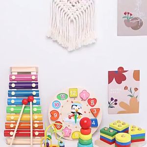 Hand Knock On Piano Boy Wooden Eight-tone Knock On Piano Baby Percussion Xylophone Wooden Toy Puzzle Children Puzzle Montessori Toy Puzzle HCH Rainbow Tower Wooden Toy