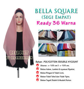 MURAH [FOTO ASLI] Hijab Bella Square Segi Empat Jilbab Kerudung Polos Warna Terlengkap Termurah
