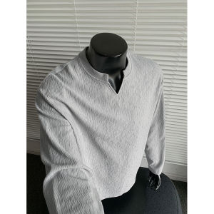 Áo Thun Nam Tay Dài Cổ Chữ V Thường Ngày Cao Cấp Thời Trang Xuân Thu Áo Khoác Ngoài Hợp Thời Trang Chất Liệu Polyester