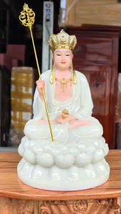 Tượng Địa Tạng Vương Bồ Tát ngồi Đài Sen cao 30cm