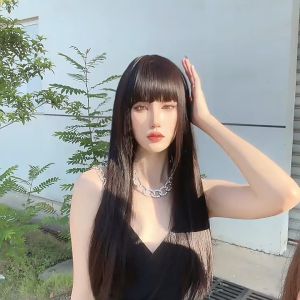 [TẶNG LƯỚI] Tóc giả nữ nguyên đầu dài thẳng óng mượt - TG19