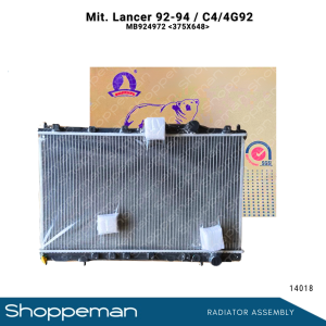 14018 MITSUBISHI LANCER 1992-1994 C4 4G92 MIRAGE 1.6G RADIATOR ASSEMBLY M/T 375x648x16mm PA16 1ROW MB924972 MB660562
