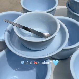 Simple Cream Style Pure Color Breakfast Bowl Soup Bowl Dessert Bowl Set Spoon Included for Rice Noodles Ice Cream Cereal