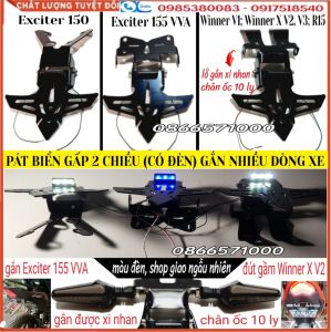 Pát Biển Số Gập 2 Chiều (Có Đèn Soi Biển Số) Gắn Như Zin Cho Ex 150 Ex 155 VVA Winner V1 Winner X V2 V3 R15 (Ảnh Sản Phẩm Tự Chụp)