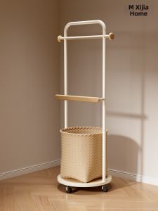 XIJIJIA | Entrance Clothing Rack with Hat Hanger and Dirty Laundry Basket