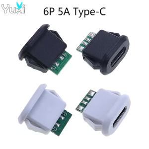 YuXi 6Pin USB Type-C Đầu Nối Cái 5A Ổ Cắm Sạc Nhanh Chống Nước Dòng Điện Cao Giao Diện Cắm Sạc Cho Cáp Sạc Nhanh