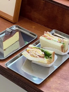S/M/L Size Rectangle Classic Silver Color Stainless Baking Oven Tray Metal Tray Dishes Dessert Tray