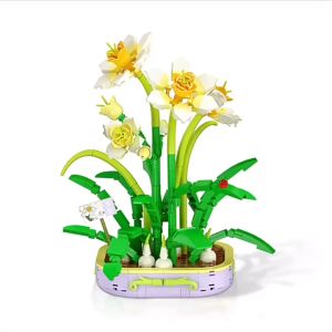 Tanaman Flower Block Succulent Imitasi Bunga Abadi Model DIY Mainan Balok Buket 3D Puzzle Bricks Hadiah N06