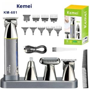 Kemei | Bộ Tông Đơ Cắt Tóc Không Dây 4 Trong 1 Kemei Dành Cho Nam - Máy Cạo Râu Điện Máy Cắt Tóc Kèm Máy Tỉa Lông Mũi Râu - Máy Cắt Tóc Nhiều Đầu Cạo