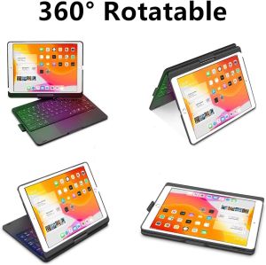 MD Keyboard Case for iPad Air 5th/4th Gen 2022/2020 iPad Pro 11 inch 4th Generation 2022 / iPad Pro 11" 2021/2020/2018 Smart Trackpad Backlight 360° Rotatable Keyboard with Pencil Holder Black - Lazada