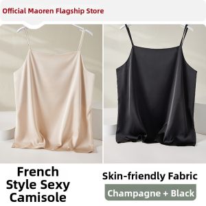 MiiOW | Off-Shoulder Satin Relaxed Fit Tank Top