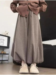 High Waist Draped Loose Womens Wide Leg Pants Autumn Soft Glutinous Rice Dumpling Skirt Pants Casual Versatile Polyester Fiber