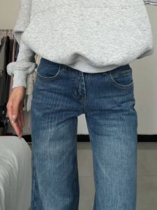 Quần Jeans Ống Loe Phong Cách Retro Cạp Cao Cho Nữ Quần Dài Dài Đến Sàn Quần Jeans Denim Dáng Rộng Thường Ngày Cho Mùa Thu