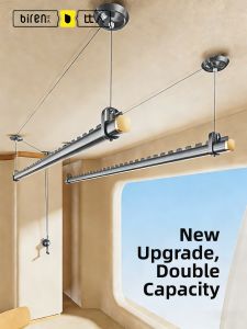 BIREN | Elevating Clothes Drying Rack Dual Rod Top Mount Manual Balcony