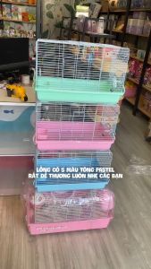 Lồng Hamster FREESHIP Lồng Đại Cơ Bản Full Phụ Kiện Size 47cm Hamster Nhím Sóc Sóc Bay Vẹt ....