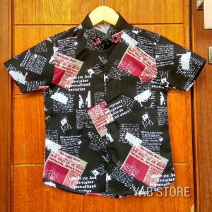 pakaian anak laki laki kemeja motif lengan pendek umur 2 3 4 5 6 7 8 9 10 11 12 tahun