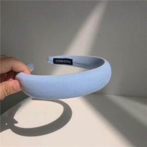 ยางอัดแขวนผมขอบกว้างสีแมคคาโรนี่อ่อนนุ่มสำหรับผู้หญิง ที่คาดผมแบบอเนกประสงค์สำหรับการเดินทางแบบลำลอง