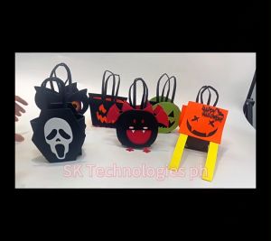 Lucky 99 Kids Pumpkin Ghost Pattern Handbag DIY Trick or Treat Candy Bags Party Accessories
