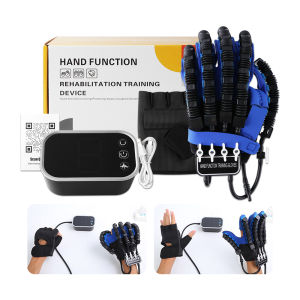 Suolaer 1Set Stroke Hand Rehabilitation Robot Gloves Physiotherapy 5 Finger Hemiplegia Recovery Device Stroke Training Equipment Left+Right Hand Therapy Massage Glove