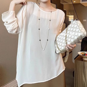 French Style Knitted Cover up Top Lightweight Breathable Long Sleeve Asymmetrical Design Slimming Fashionable Summer Shirt