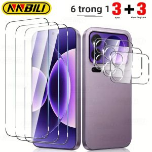 NNBILI 3 Miếng Dán Bảo Vệ Màn Hình Kính Cường Lực Trong Suốt HD Cho Xiaomi 17 17 Pro 17 Pro Max - Phim Bảo Vệ Ống Kính Điện Thoại Di Động Chống Trầy Xước Chống Vân Tay