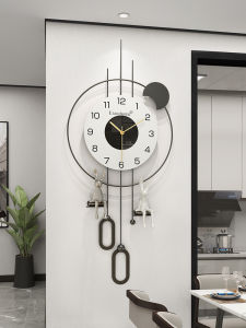 Modern Minimalist Luxury Wall Clock Living Room Decorative Hanging Clock Simple Elegant Metal Battery Operated Non- Punching