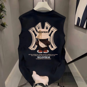 Áo Thun Cotton Không Tay Cổ Tròn Mùa Hè 2025 Cho Nam Dáng Rộng Thoải Mái Thường Ngày Thời Trang Trẻ Trung Thoáng Khí