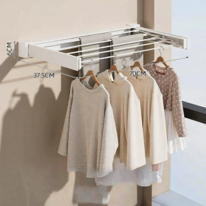 Multifunctional Wall-Mounted Invisible No-Drilling Clothes Drying Rack