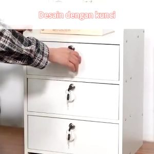 BM Meja Nakas Dengan Kunci Laci Meja Nakas Minimalis Meja Kamar Aesthetic Meja Nakas