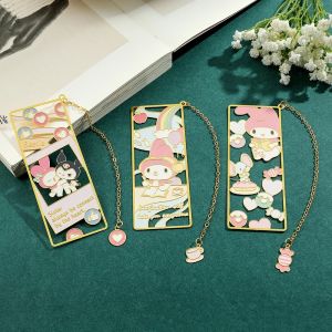 Sanrio Hello Kitty Melody Kuromi Bookmark Hollow fashion Book Page Mark Exquisite Reading Stationery Supplies for Girls Boys