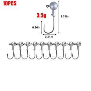 Round Jig Head Lead Jig Head Hooks for Freshwater Saltwater Fishing Swimbait Jig Heads with Fishing Box for TroutBass Fishing