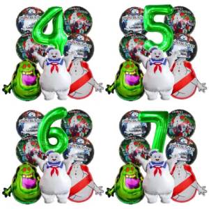 Hasbro | 8 Chiếc Ghostbusters Bóng Bay Bộ 32 Inch Xanh Số Bóng Cho Trẻ Em Sinh Nhật Trang Trí Hình Hoạt Hình Nhôm Bóng Bay