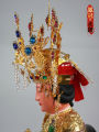 Chinese Style Deity Hat Diamond Encrusted Wang Mu Xuan Nu Tai Mountain Grandma Matsu Lady Goddess Statue Headwear Decorative Piece. 
