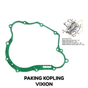 Paking Kopling Vixion - Packing Gasket Block Blok Bak Samping Kopleng Kupling Crankcase Rengkes Kanan Yamaha Vixion Lama New NVA NVL MX King 150