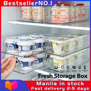 Refrigerator Crisper Transparent Rectangular Refrigerator Organizer Food Storage Box Fresh-keeping Box with Handle for Kitchen Food Vegatables Fruits Storage